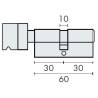 Cylindre européén TITAN 30x30 bouton nicklé mat varié