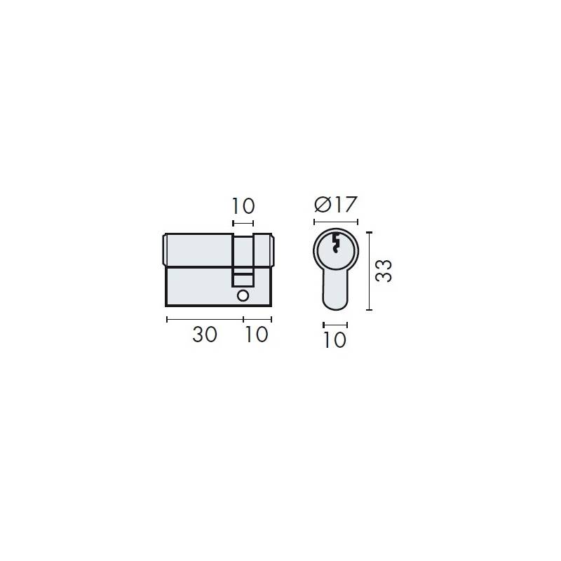 Demi cylindre européén TITAN 30x10 nicklé mat sur n 13142 même variure