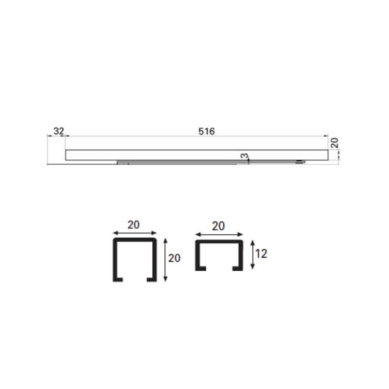 Bras coulisse MULTIGENIUS 20x20mm
