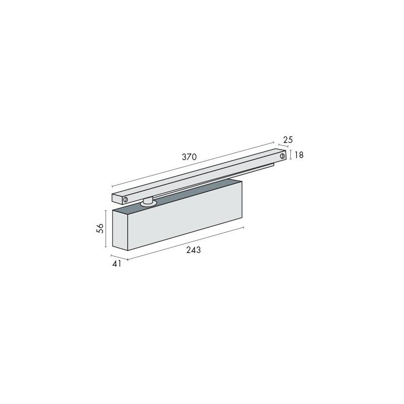 Ferme-porte TS 33 à bras à glissière, force 3, argent