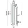 Passe câble à encastrer, longueur 520 mm, inox brossé 304