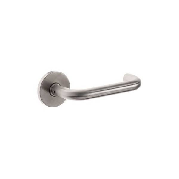 Paire de béquilles U 16 mm sur rosace ronde, inox brossé 304