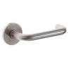 Paire de béquilles U 16 mm sur rosace ronde, inox brossé 304