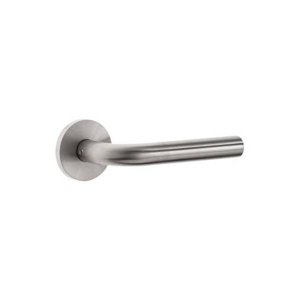 Paire de béquilles L 19 mm sur rosace ronde, inox brossé 304