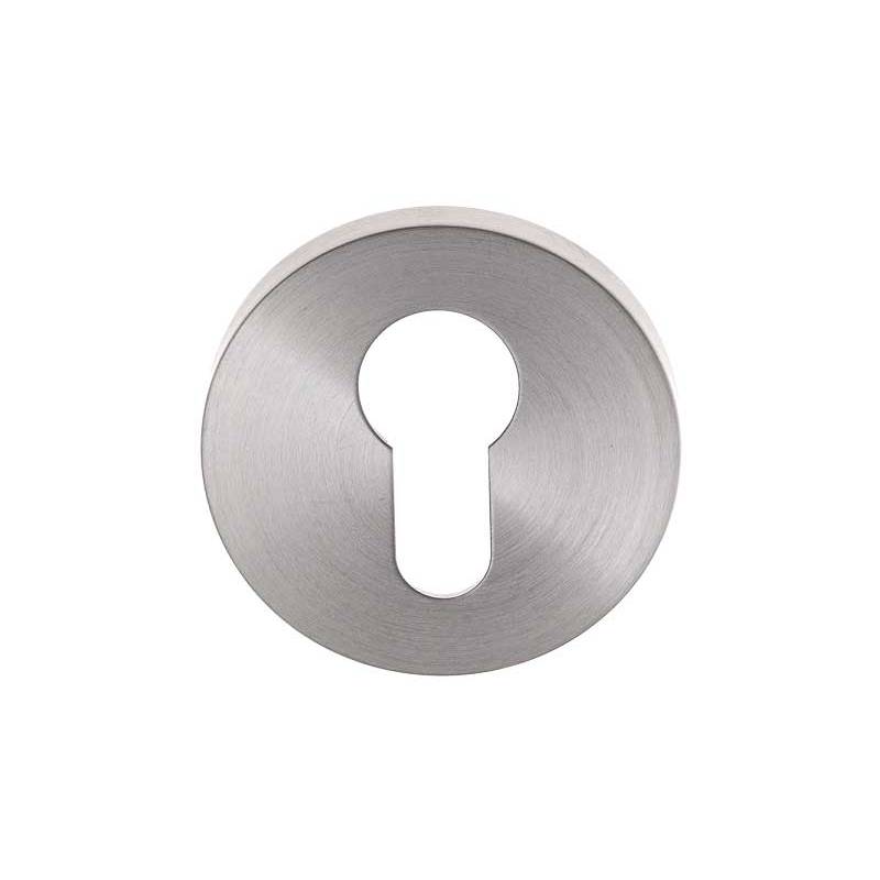 Paire de rosaces rondes clé I Ø 53 mm, inox brossé 304