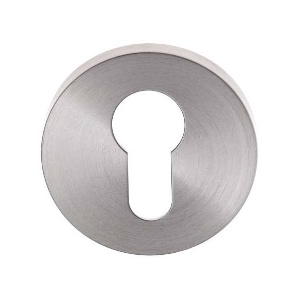 Paire de rosaces rondes clé I Ø 53 mm, inox brossé 304