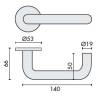 Paire de béquilles U 19 mm sur rosace ronde, inox brossé 304