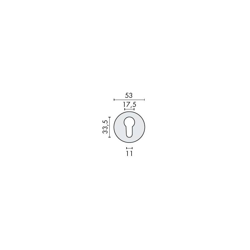 Paire de rosaces rondes clé I Ø 53 mm, inox brossé 304