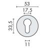 Paire de rosaces rondes clé I Ø 53 mm, inox brossé 304