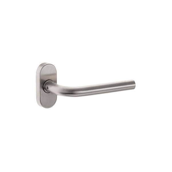 Paire de béquilles L 16 mm sur rosace ovale, inox brossé 304