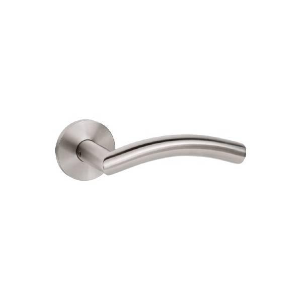 Paire de béquilles V2 19 mm sur rosace ronde, inox brossé 304