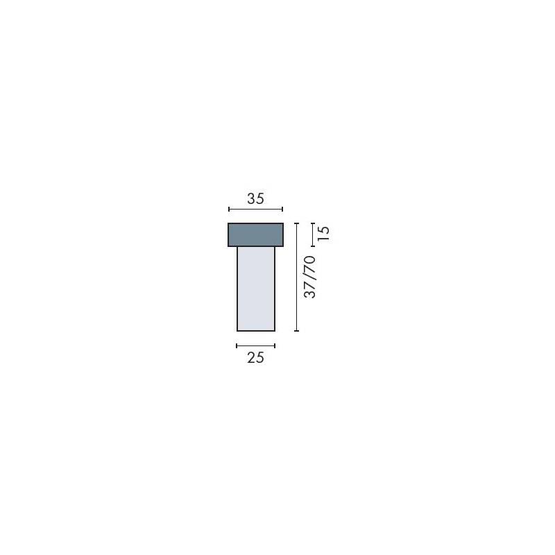 Butoir de sol/mural cylindrique, hauteur 37 mm, inox brossé 304