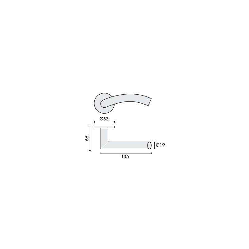 Paire de béquilles V2 19 mm sur rosace ronde, inox brossé 304