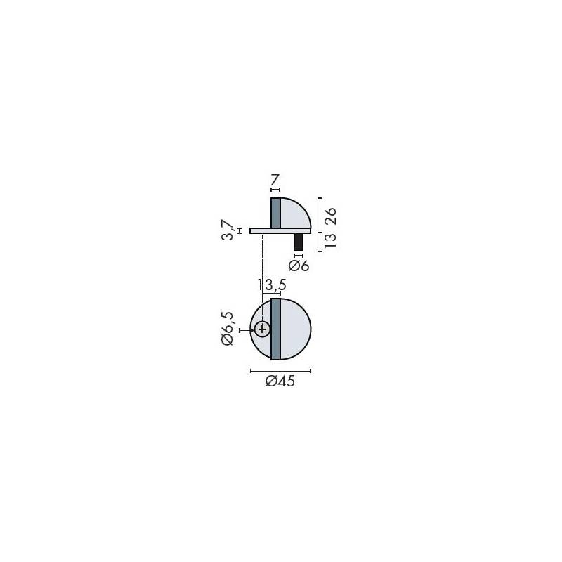 Butoir de sol, inox brossé 304