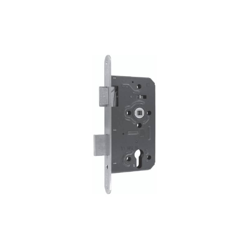Serrure encastrée, 1 point, clé I, axe 55mm entraxe 72mm , aspect inox