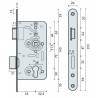 Serrure encastrée, 1 point, clé I, axe 55mm entraxe 72mm , aspect inox