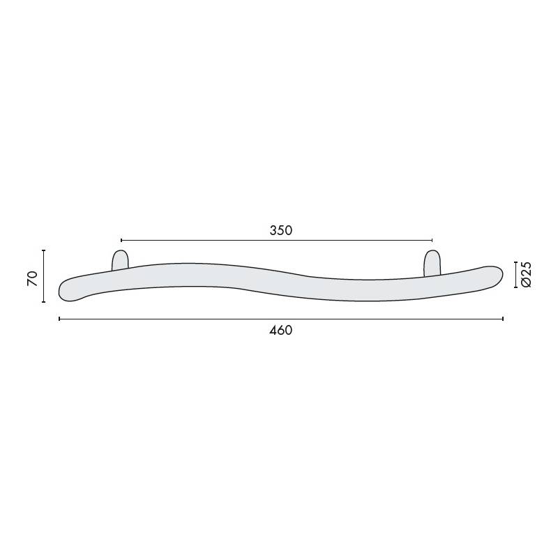 Poignée de tirage S Ø 25 mm, inox brossé 304