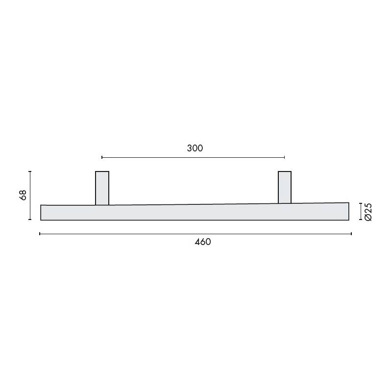 Poignée de tirage TT Ø 25 mm, inox brossé 304