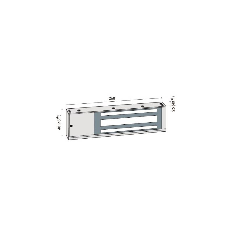 Ventouse en applique, 600 kg, 24/48V, signal par reed, norme NF S 61-937