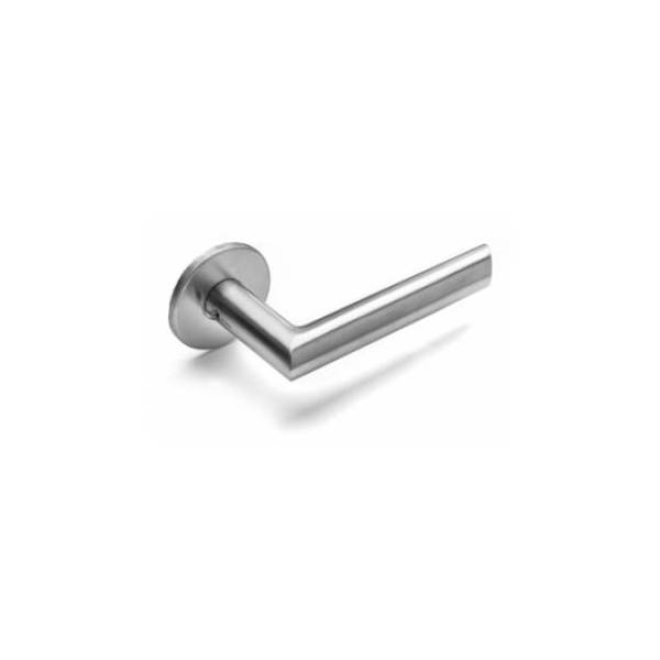Paire de béquilles FF 19 mm sur rosace ronde, inox brossé 316