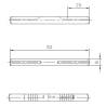 Carré D line standard 8x8x92mm pour porte epaisseur 33-59mm