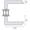 Paire de béquilles FF 19 mm sur rosace ronde, inox brossé 316