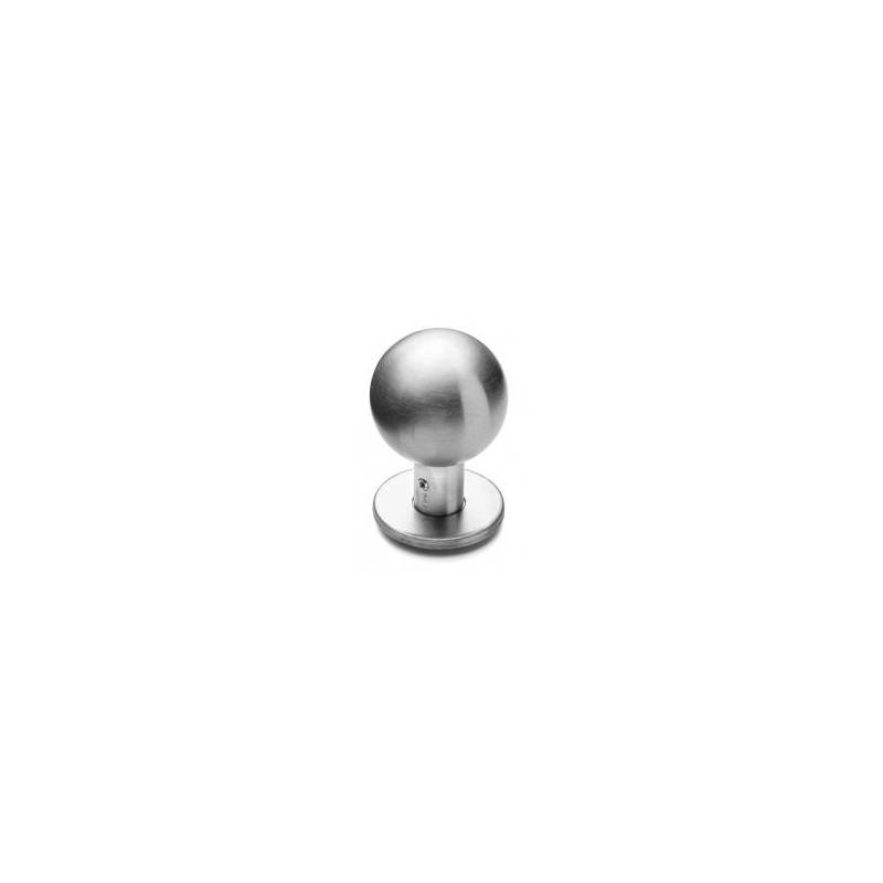 Paire de boutons boule mobile sur rosace ronde, inox brossé 316