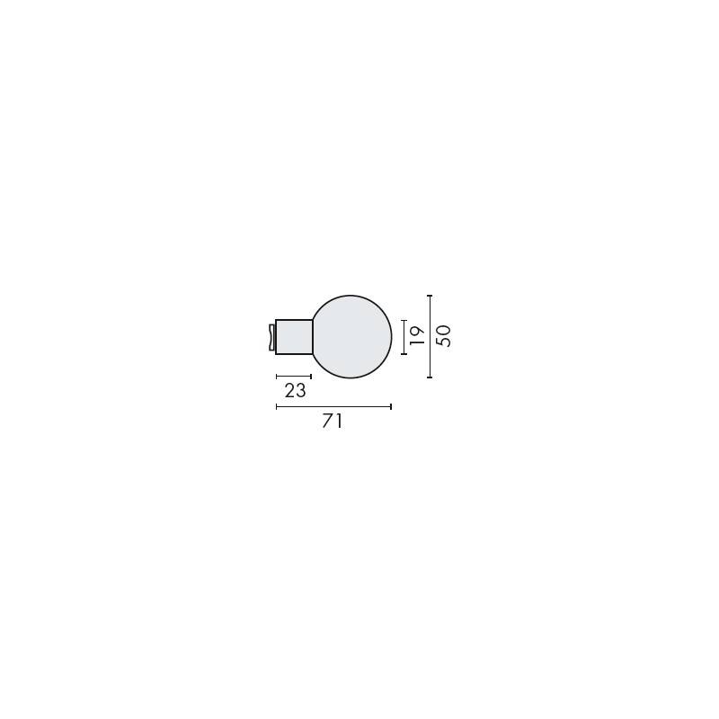Bouton boule fixe, inox brossé 316