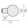 Bouton boule fixe, inox brossé 316