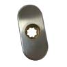 Paire de rosaces ovales, bec de cane 16 mm, entraxe 43 mm, inox brossé 316