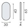 Paire de rosaces ovales pleines, inox brossé 316 EA 43 mm