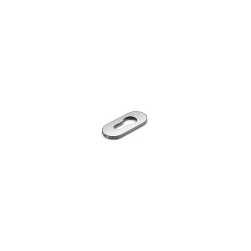 Paire de rosaces ovales clé I, inox brossé 316