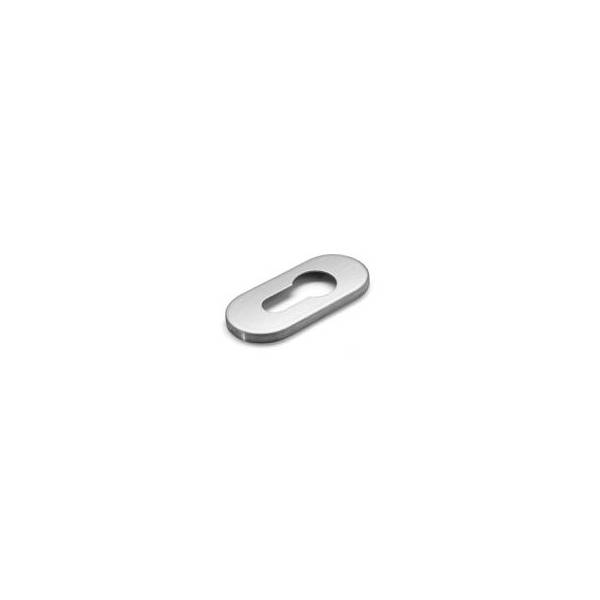 Paire de rosaces ovales clé I, inox brossé 316