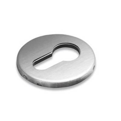 Paire de rosaces rondes clé I, inox brossé 316