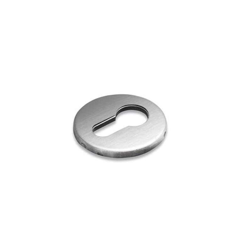 Paire de rosaces rondes clé I, inox brossé 316