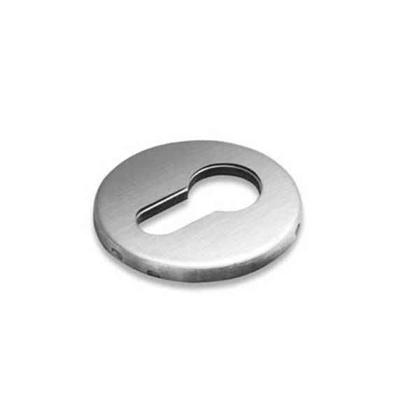 Paire de rosaces rondes clé I, inox brossé 316