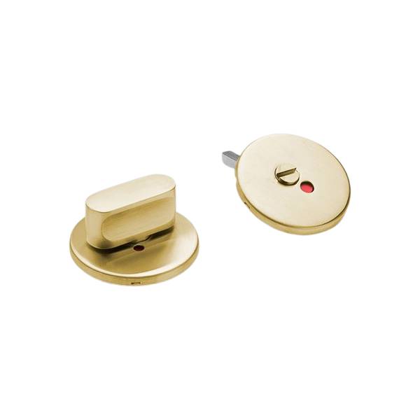 Paire de rosaces rondes WC, carré 6 mm, porte ép. 31-47 mm, inox brossé 316