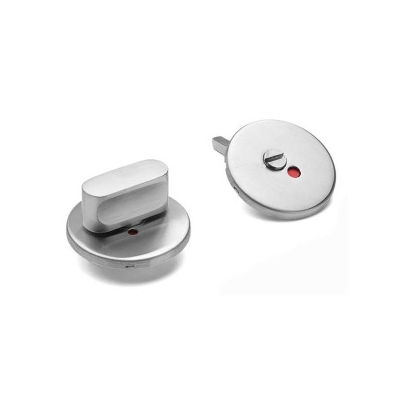 Paire de rosaces rondes WC, carré 6 mm, porte ép. 31-47 mm, inox brossé 316