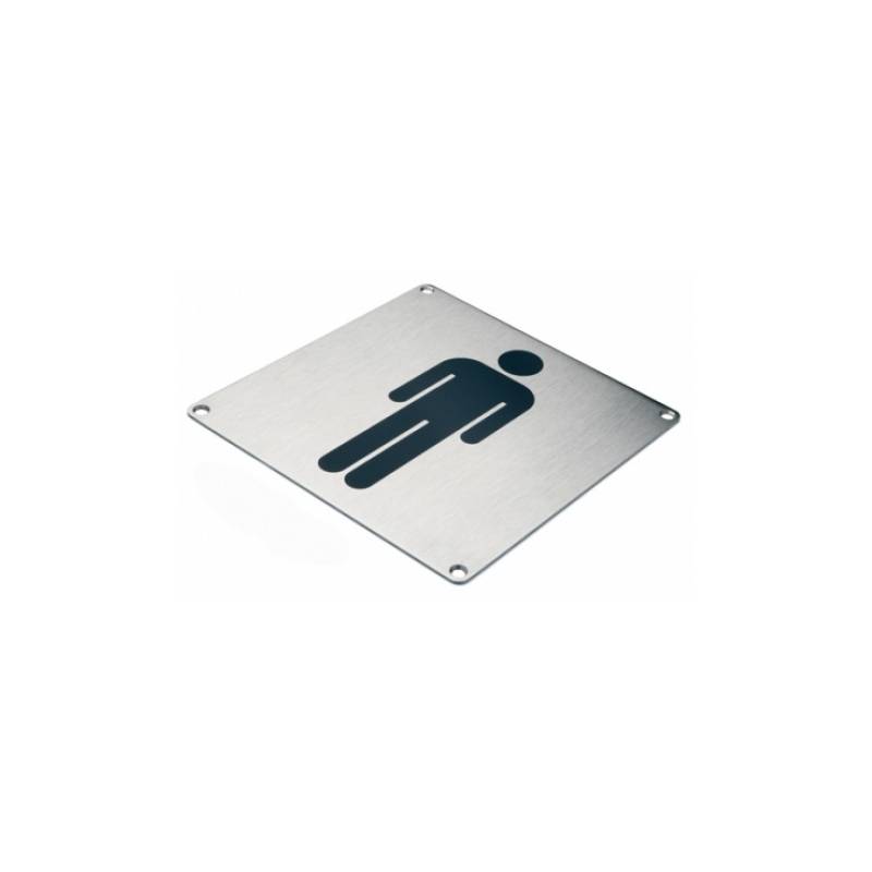 Pictogramme carré 175x175x2 mm, Homme, inox brossé 316