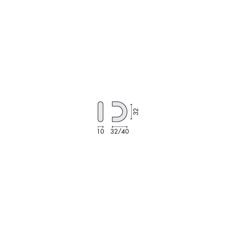 Tirant de meuble en U Ø 10 mm, entraxe 32 mm, inox brossé 316