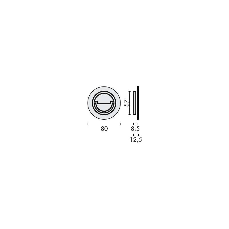 Cuvette ronde encastrée  Ø 80 mm, carré 8 mm, inox brossé 316