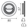 Cuvette ronde encastrée  Ø 80 mm, carré 8 mm, inox brossé 316