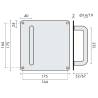 Poignée de tirage sur plaque Ø 14 mm, 175x175 mm, inox brossé 316