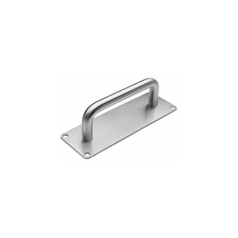 Poignée de tirage sur plaque Ø 19 mm, 175x60 mm, inox brossé 316
