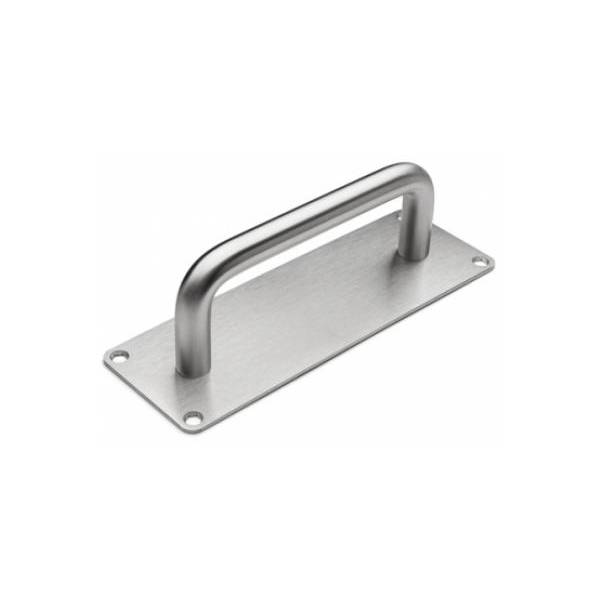 Poignée de tirage sur plaque Ø 19 mm, 175x60 mm, inox brossé 316