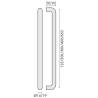 Poignée de tirage droite Ø 19 mm, à douille, entraxe 300 mm, inox brossé 316