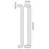 Poignée de tirage déportée Ø 32 mm, à douille, entraxe 650 mm, inox brossé 316