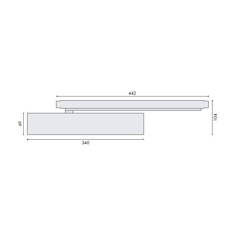Ferme-porte à bras à glissière, force EN 2-5, inox brossé 316