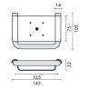 Porte savon 143x105 mm, plateau inox, inox brossé 316