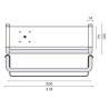 Porte shampoing 318x105 mm, plateau noir, inox brossé 316
